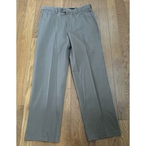 Croft & Barrow Premium No Iron Classic Fit Flat Front Pants 34 x 34 Brown NWT